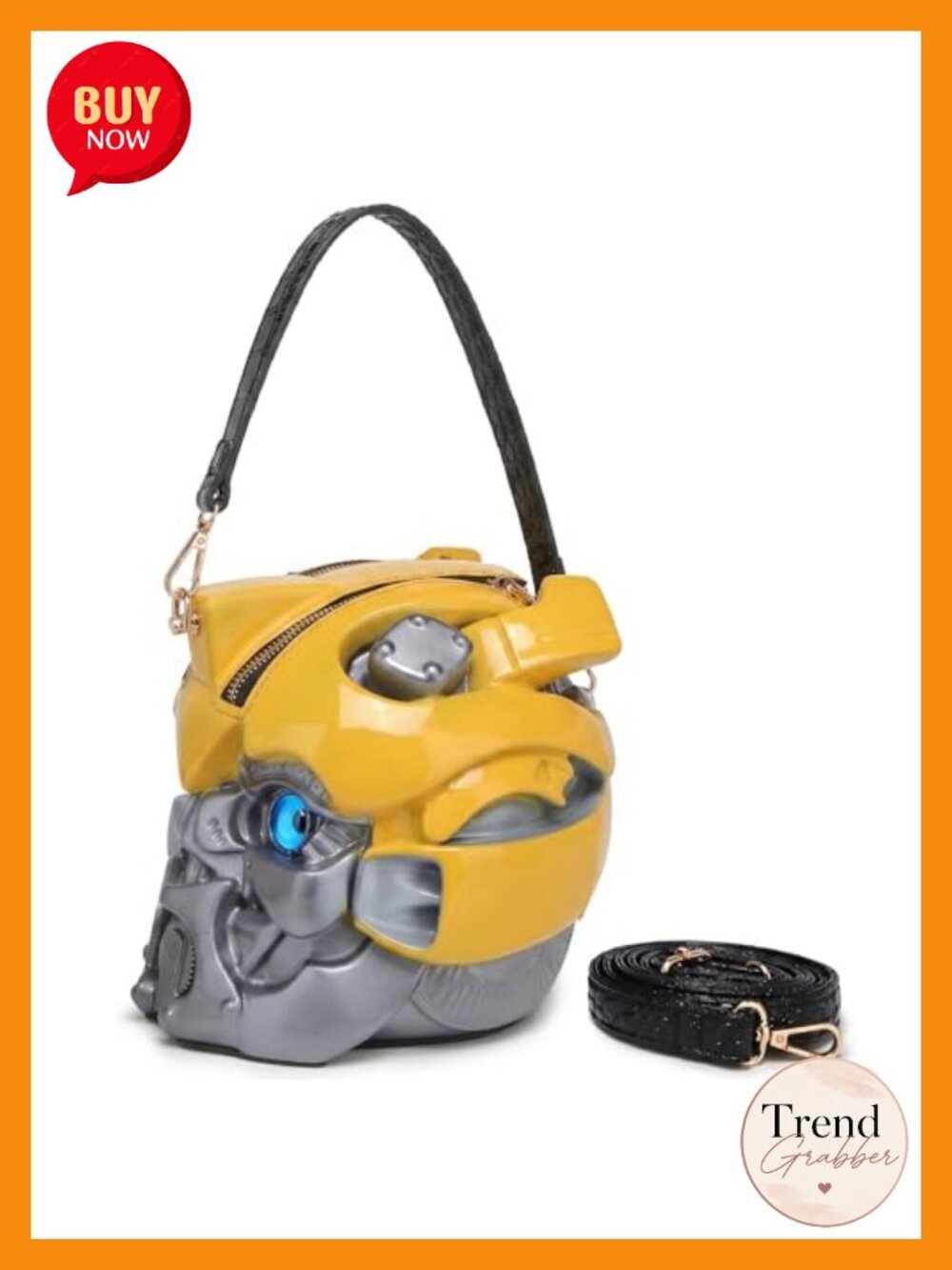 Vegan Leather 3D Robert Handbag Crossbody Purse Detachable Shoulder Strap